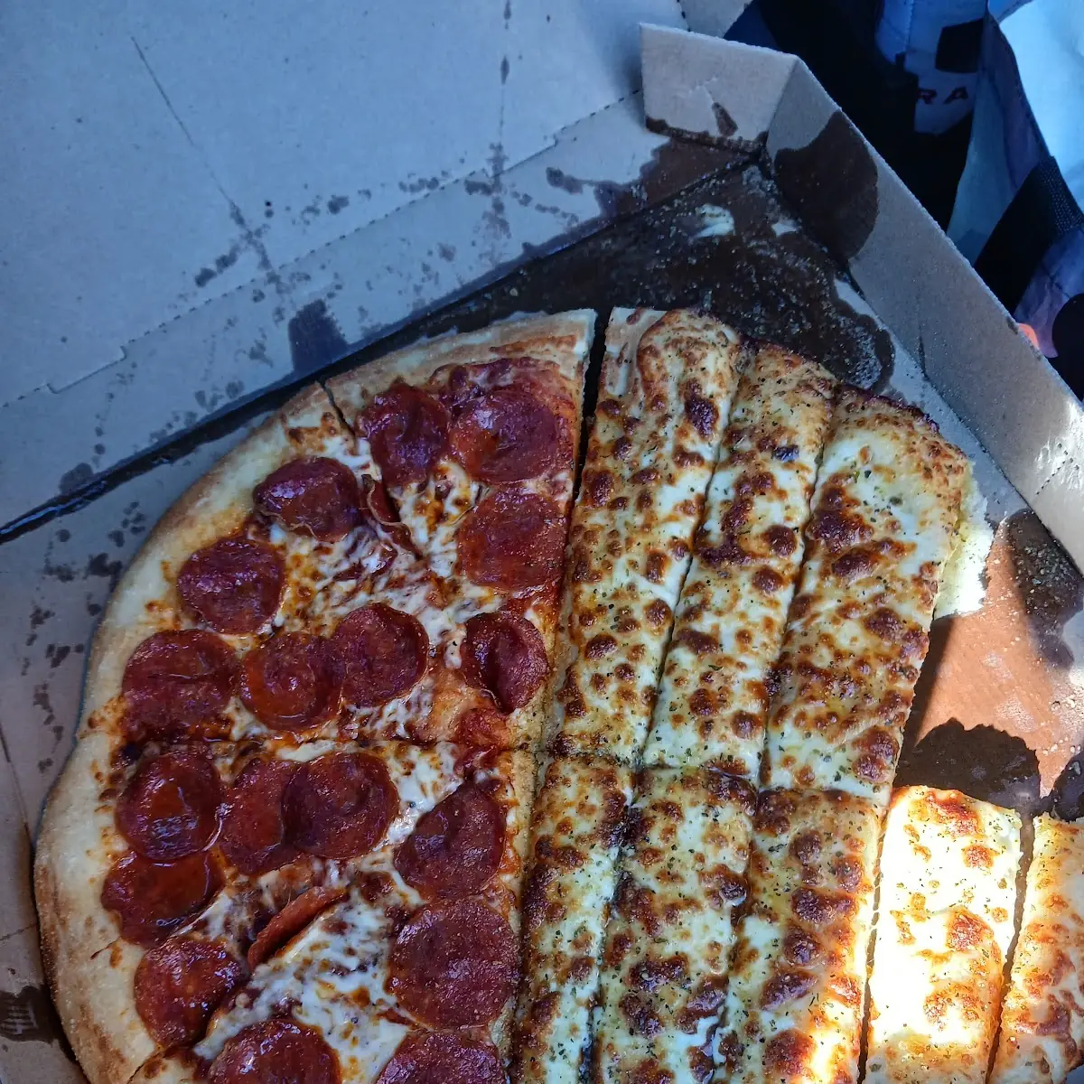 Pepperoni Pizza and Cheese Sticks