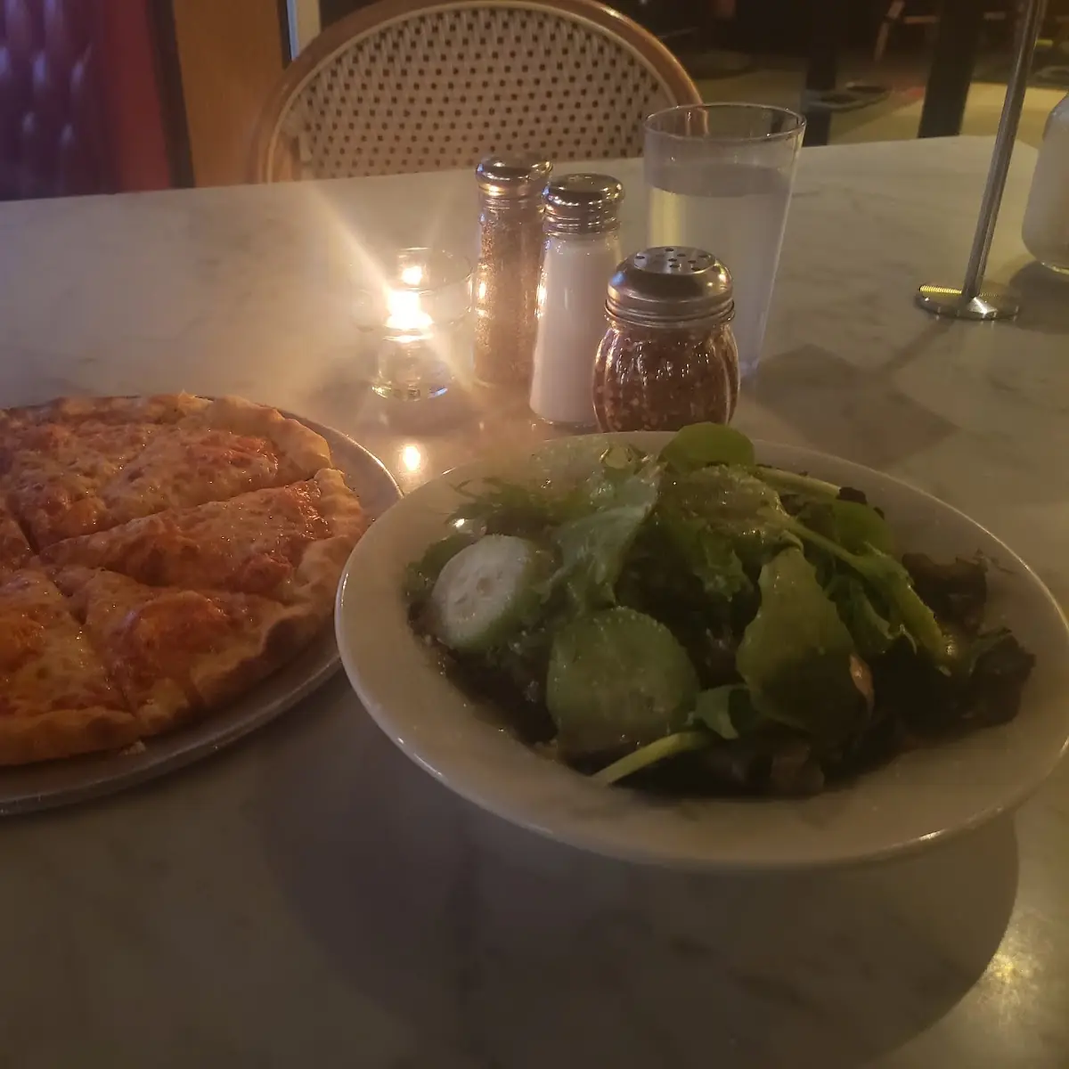 Cheese Pizza and Spring Salad