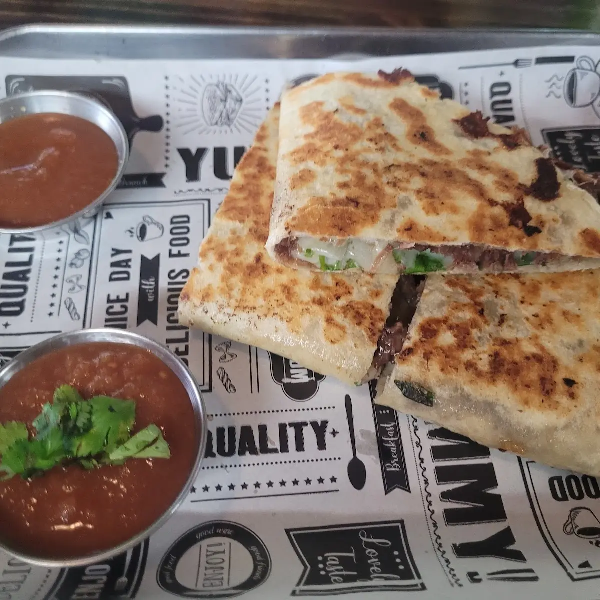 Beef Quesadilla with Side Salad