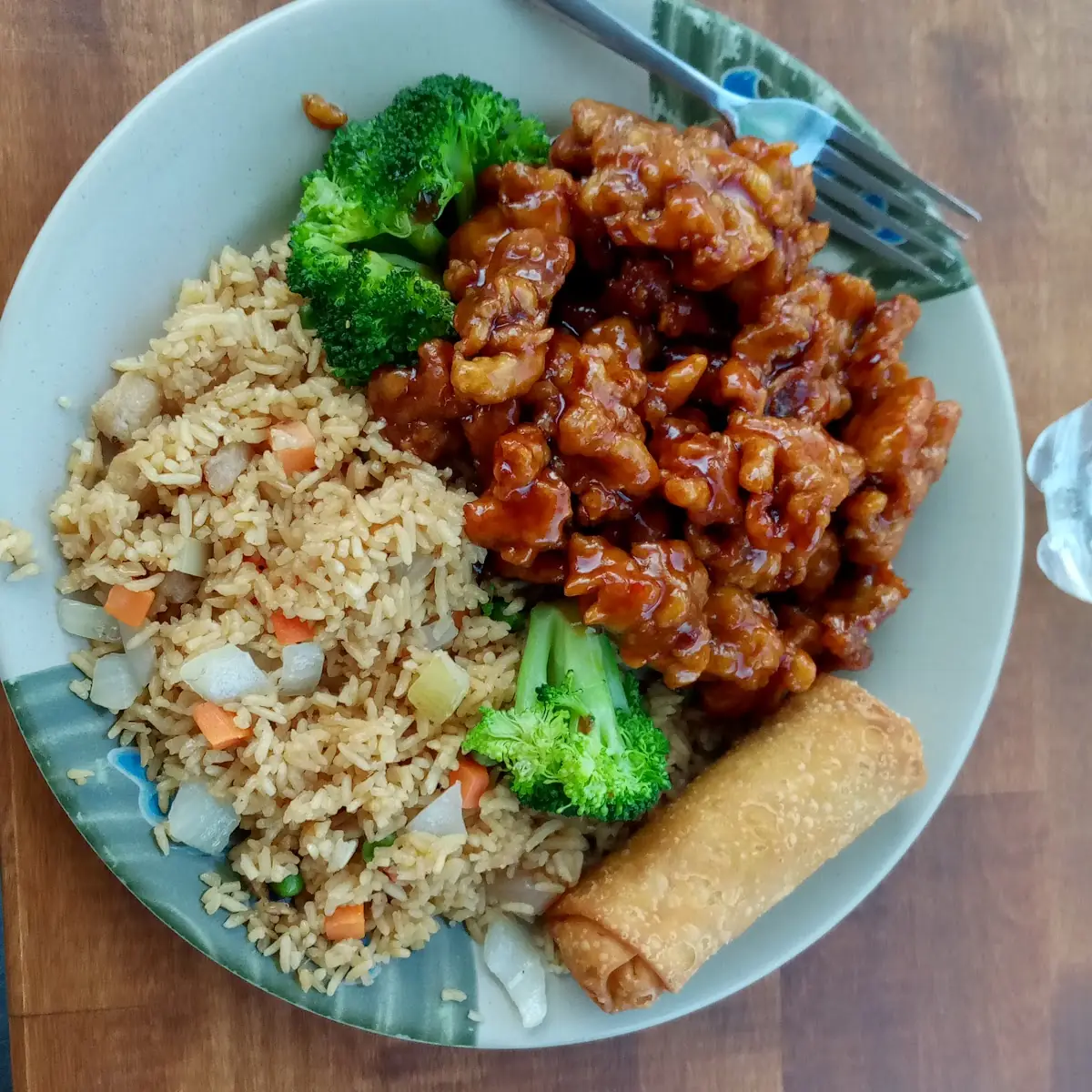 Pork Fried Rice and Pork Egg Rolls