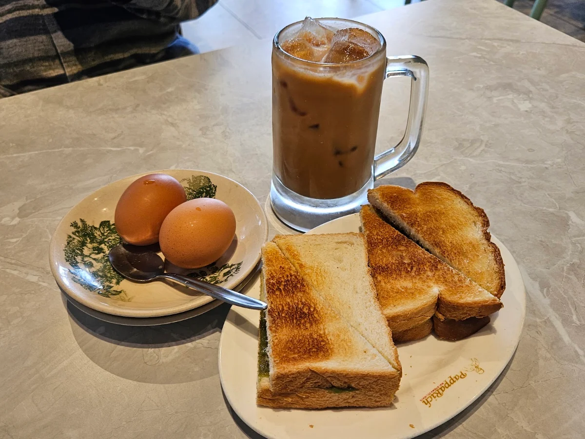 Butter Kaya Toast & Half Boiled Eggs & Teh Tarik, PappaRich Belmont Forum
