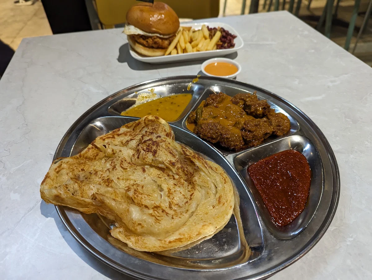 xc04 Roti Canai with Vegetarian Curry Mutton, PappaRich Belmont Forum