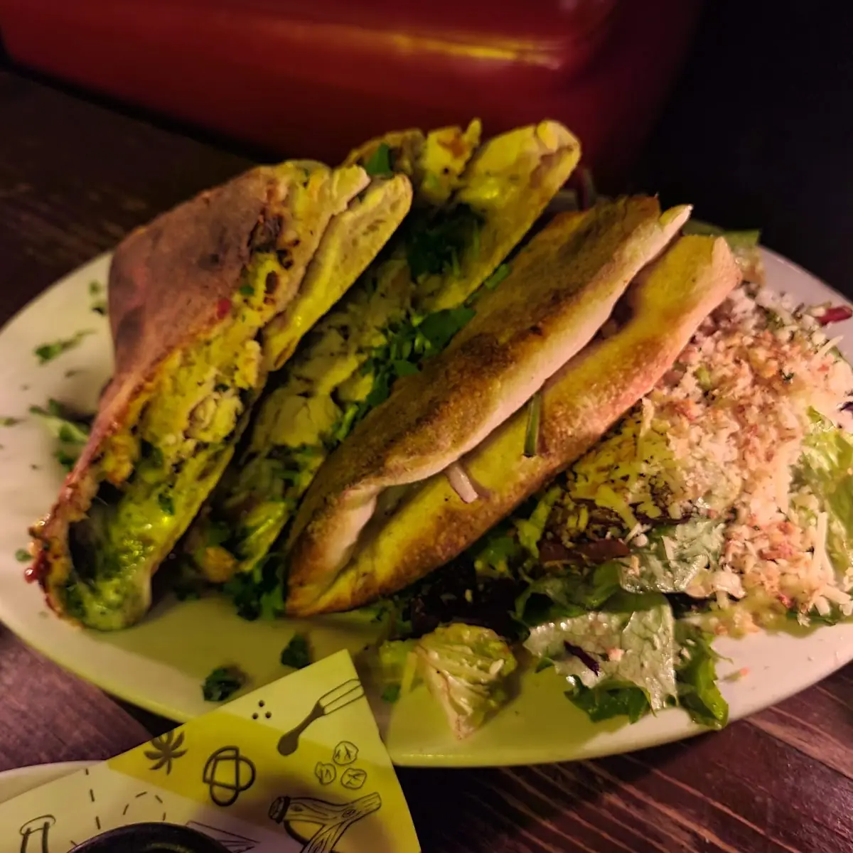 Folded Pesto Chicken Pizza