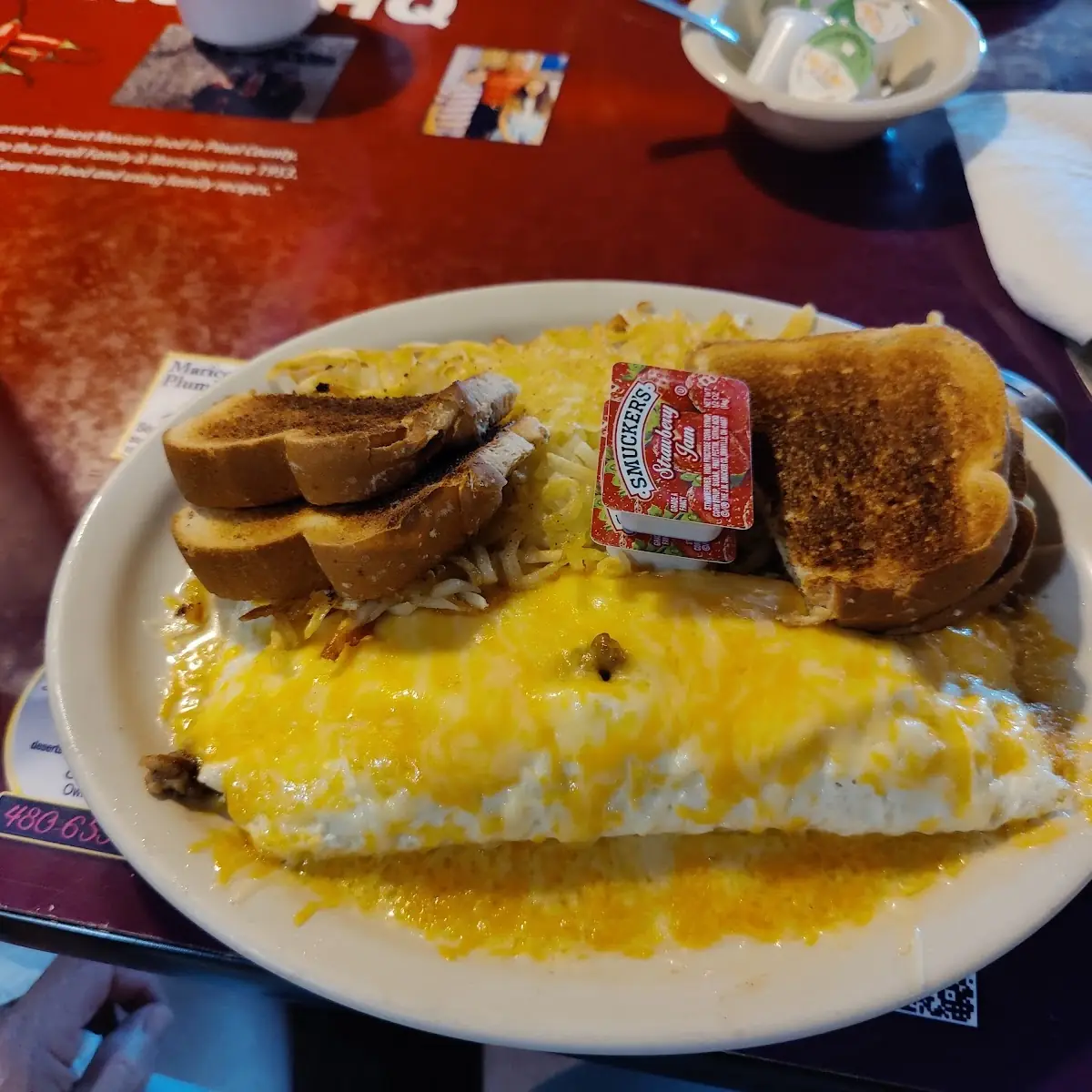 Sausage Egg and Cheese Omelette Breakfast
