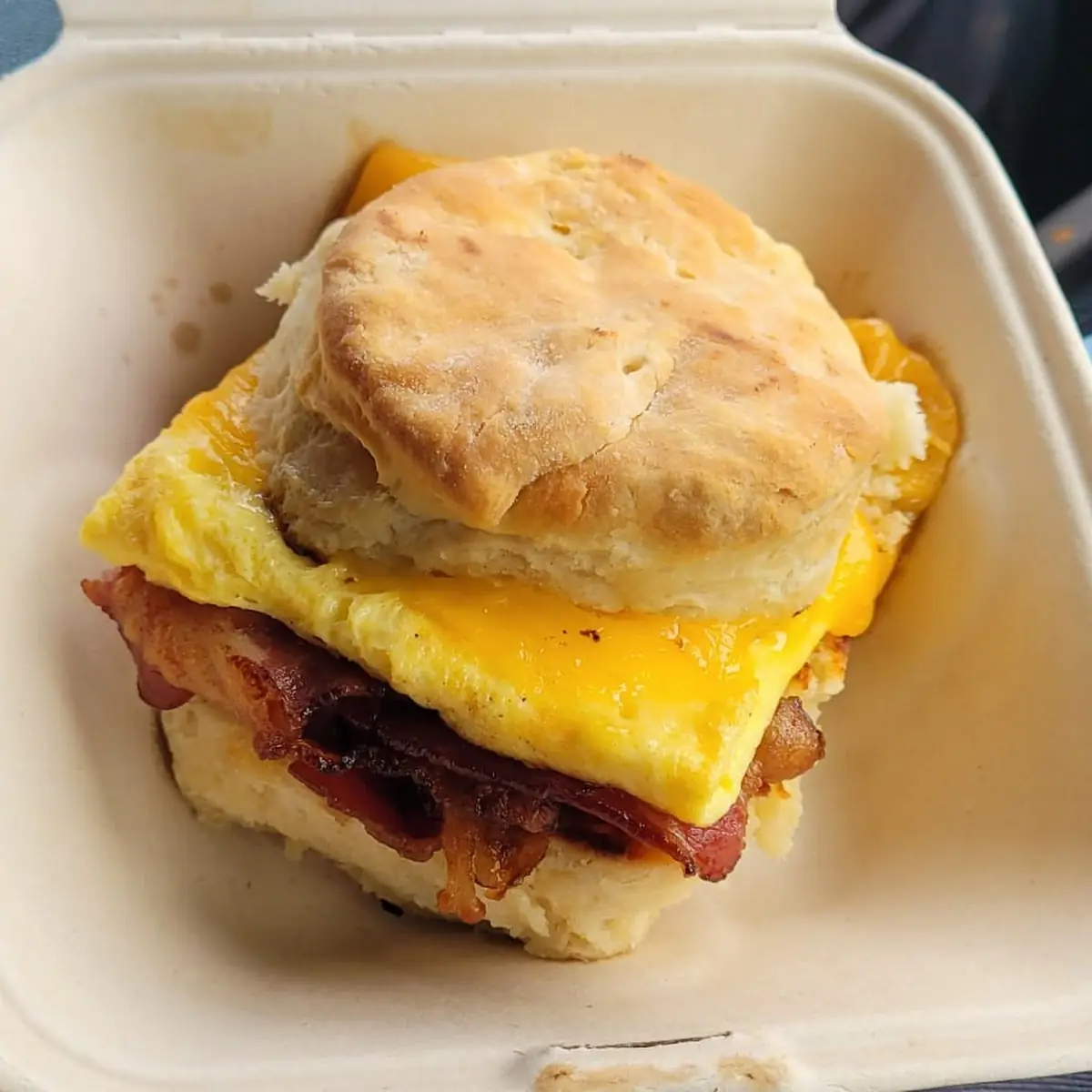 Bacon and Cheese Biscuit Sandwich