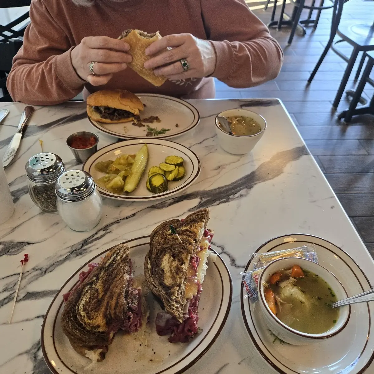 Philly Cheese Steak Sub and Reuben