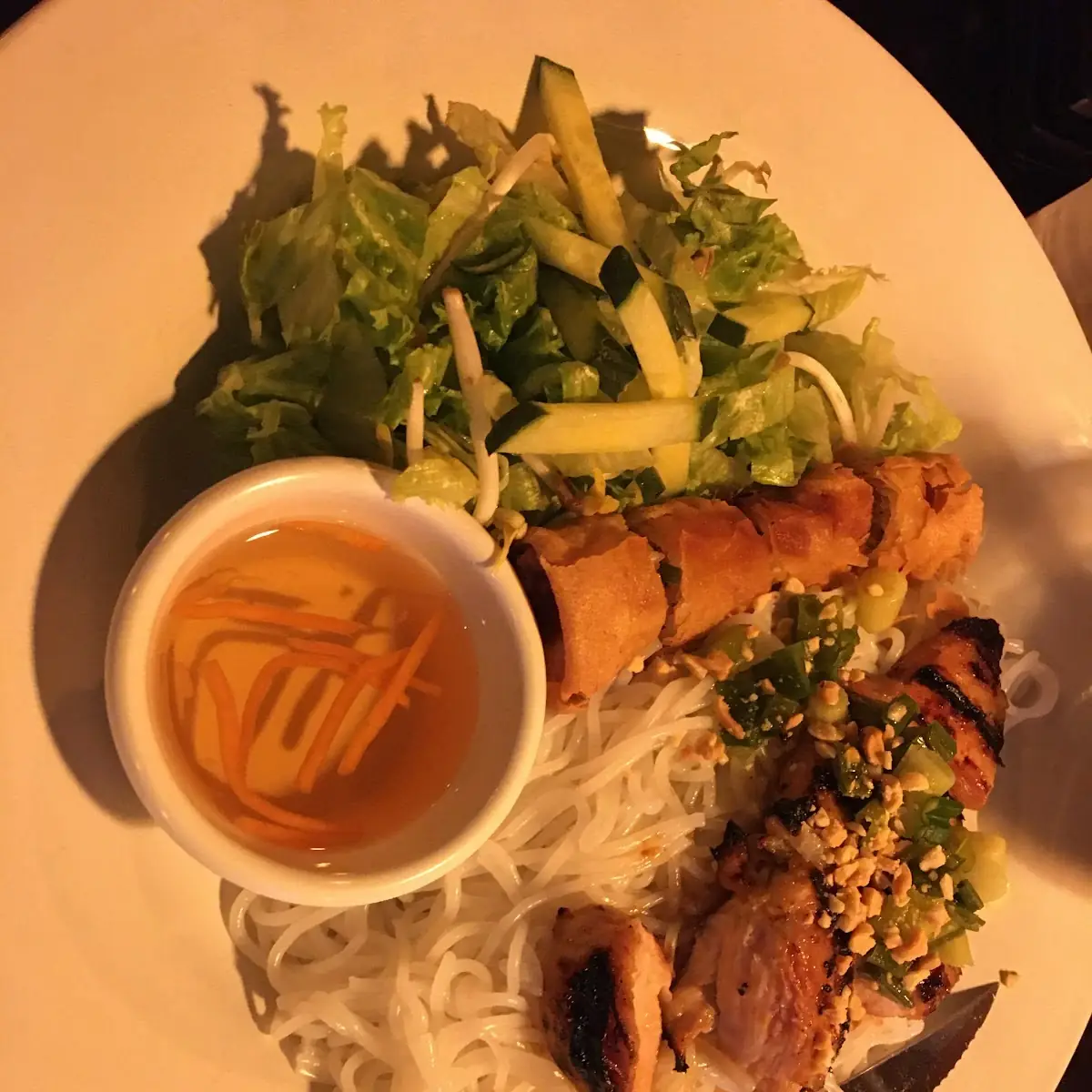 Chicken Vermicelli with Egg Roll