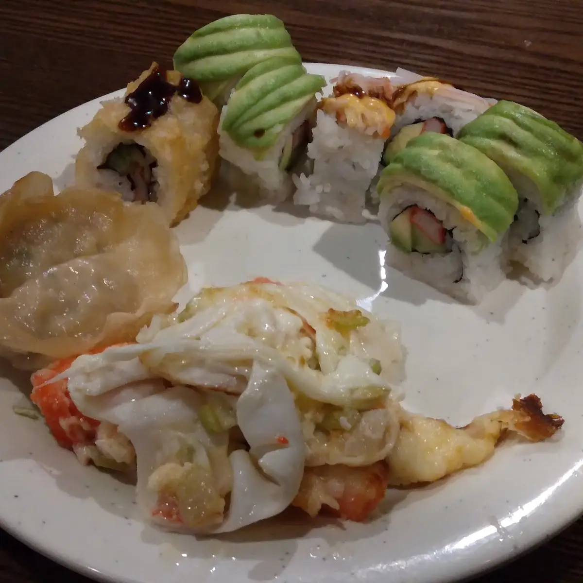 Sushi Rolls and Garlic Bread