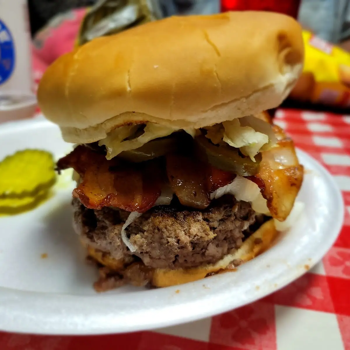 Swiss Burger with Mushrooms on Rye