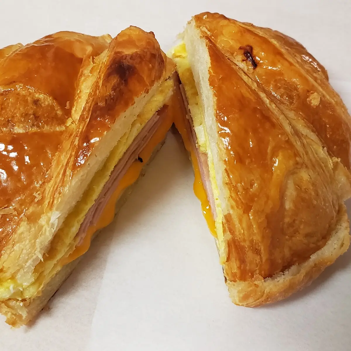 Ham Egg and Cheese on Croissant