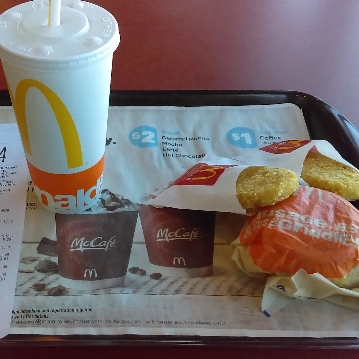 Sausage Egg and Cheese Mcgriddles Meal