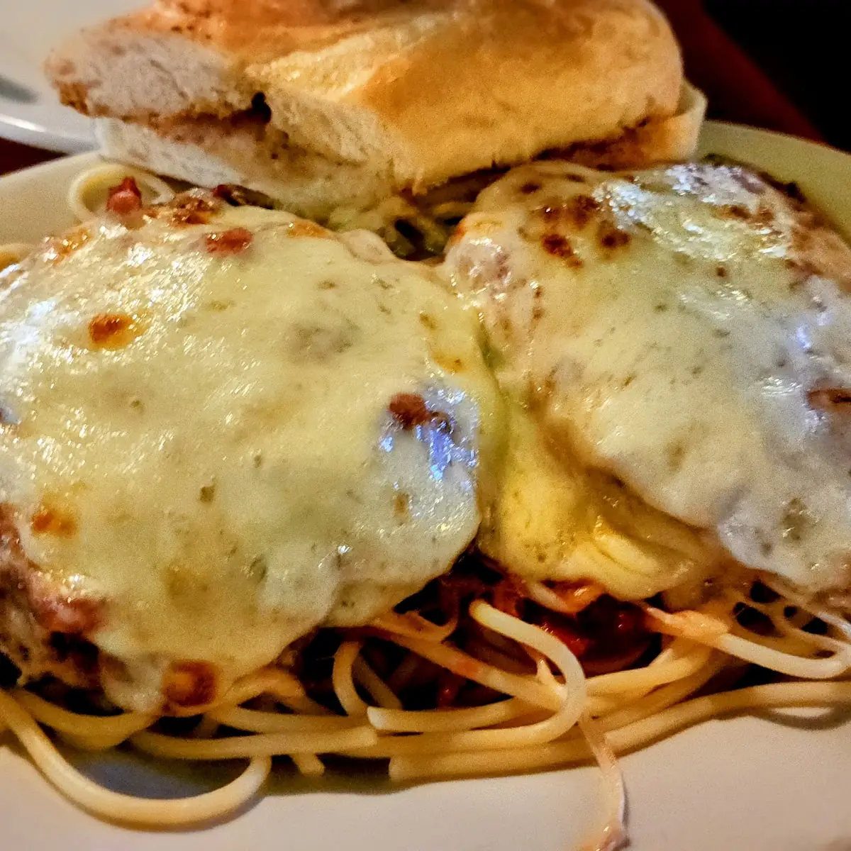 Chicken Parm over Pasta
