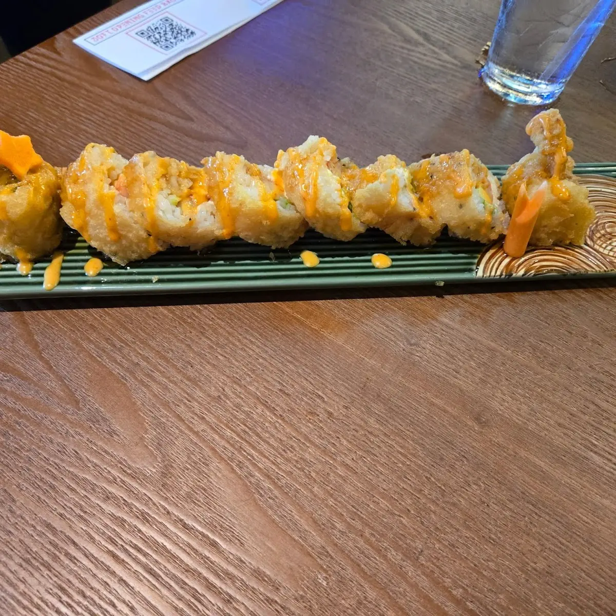 Shrimp Tempura Sushi with Mango Topping