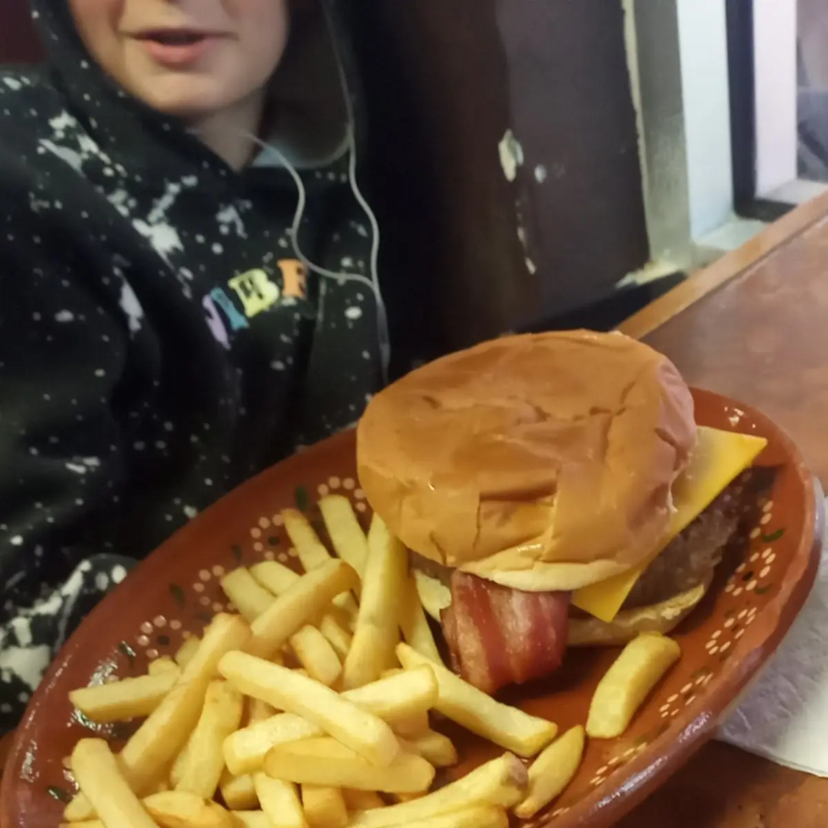 Bacon Burger and Fries