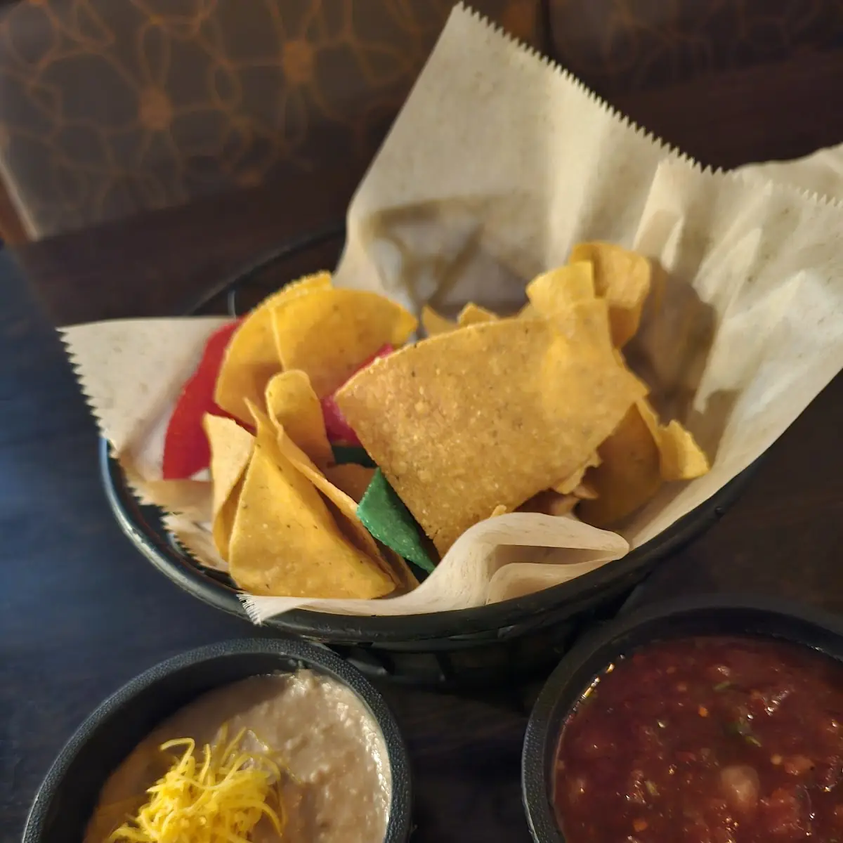 Chips Salsa & Refried Beans