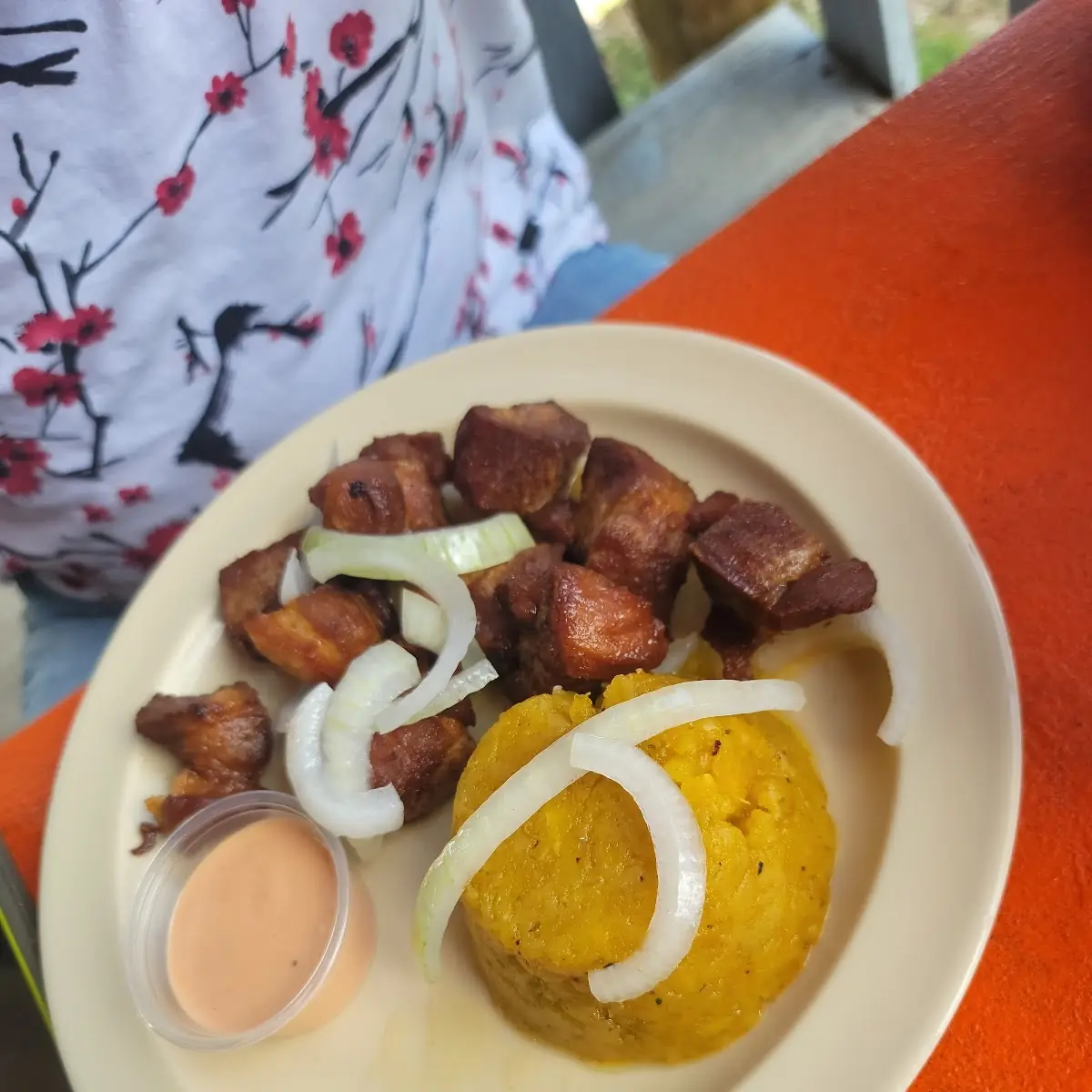 Carne Frita Con Mofongo