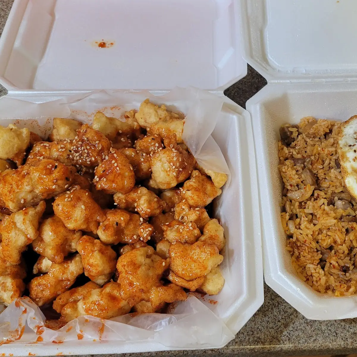 Kimchi Fried Rice Popcorn Chicken