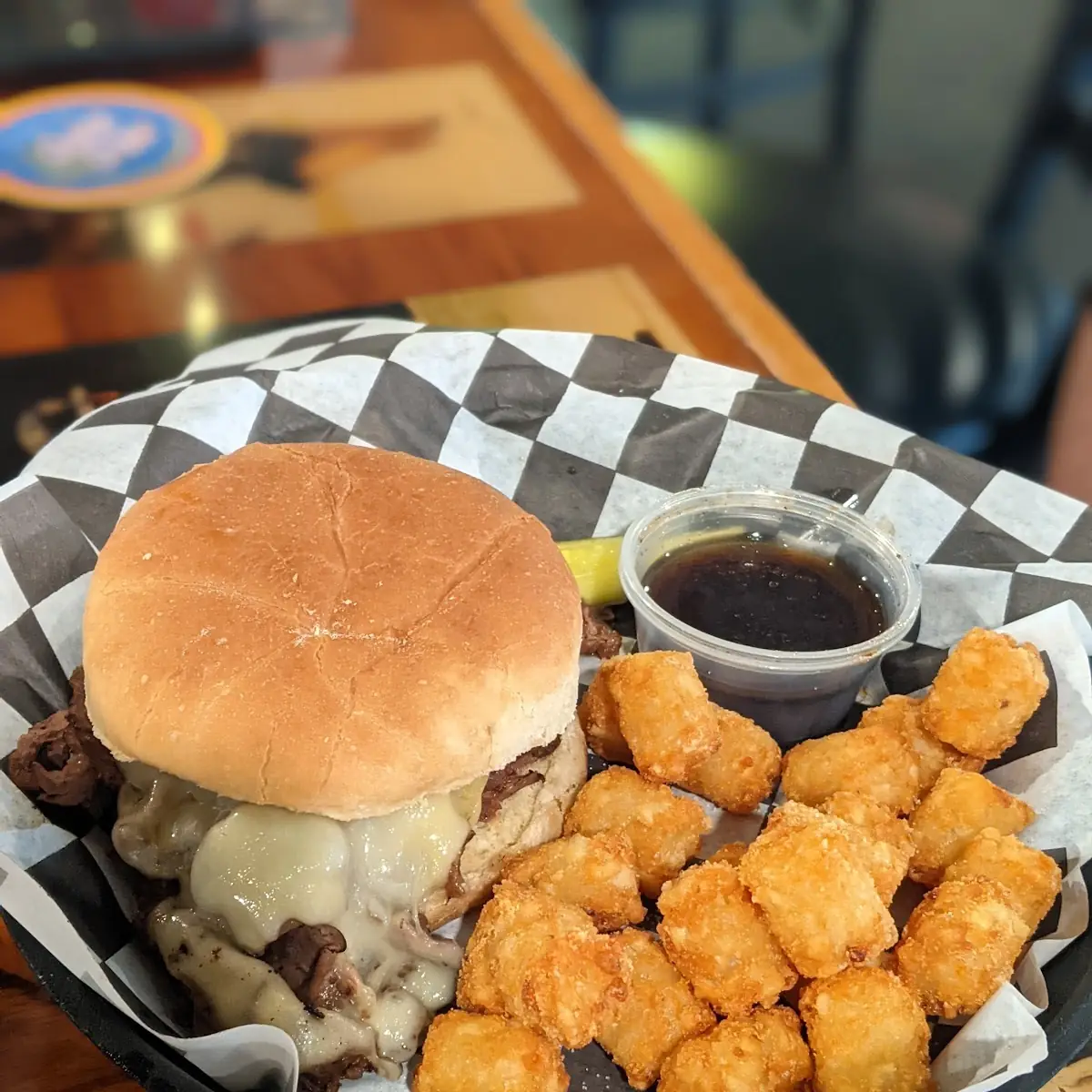 Burger and Tator Tots