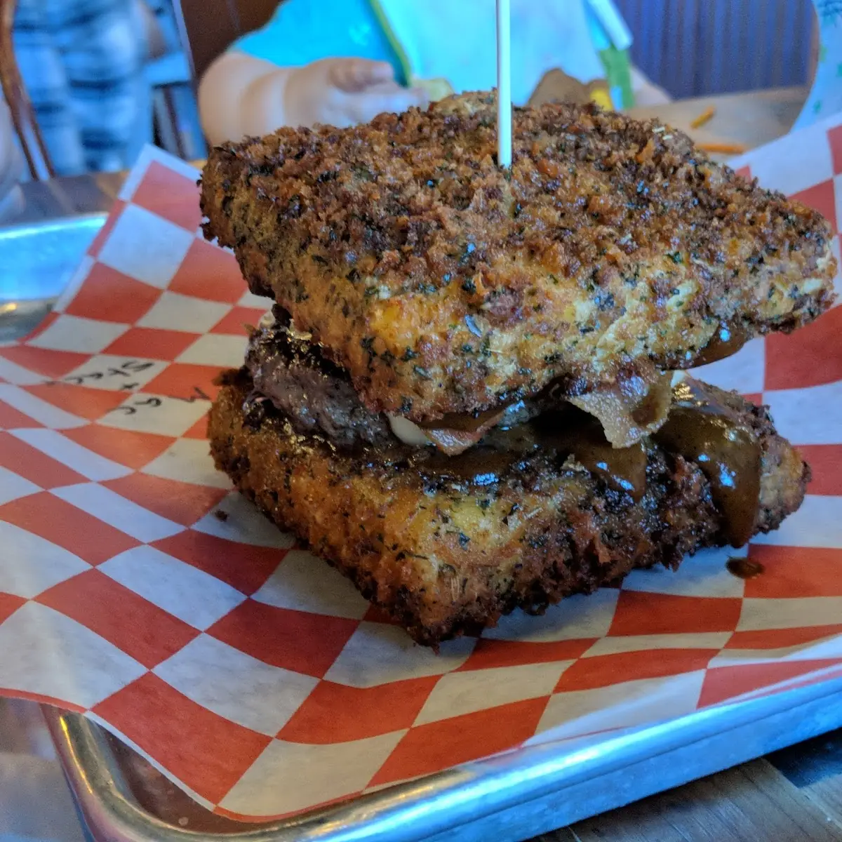 Fried Mac and Cheese Burger