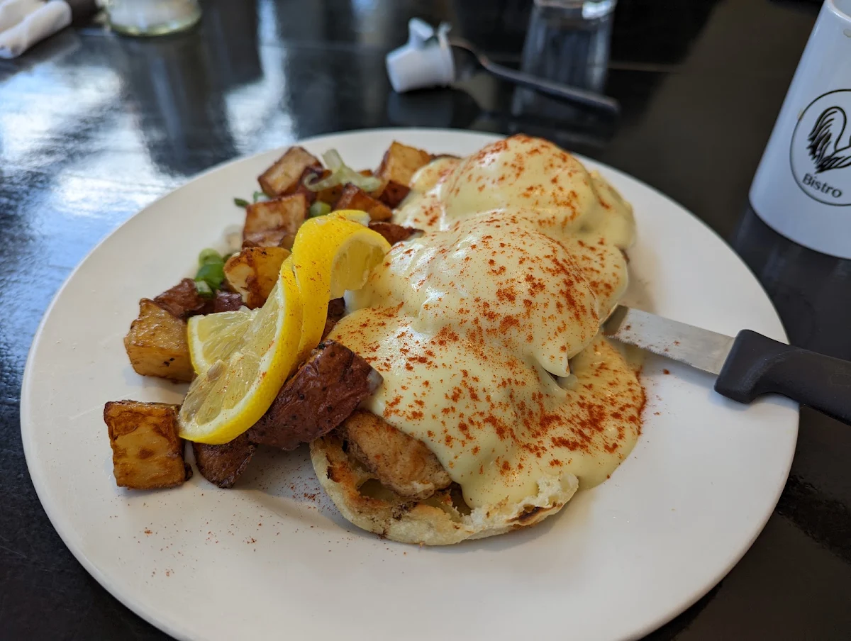 Pickerel Eggs Benedict, Rooster's Bistro