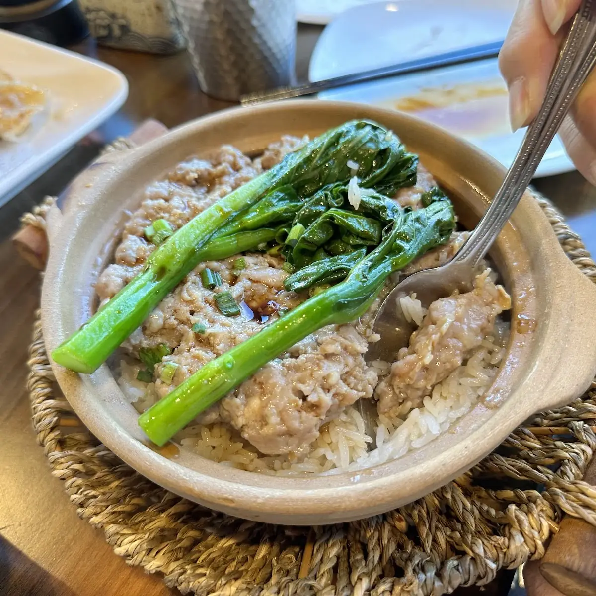 Salted Fish with Minced Meat Rice Pot