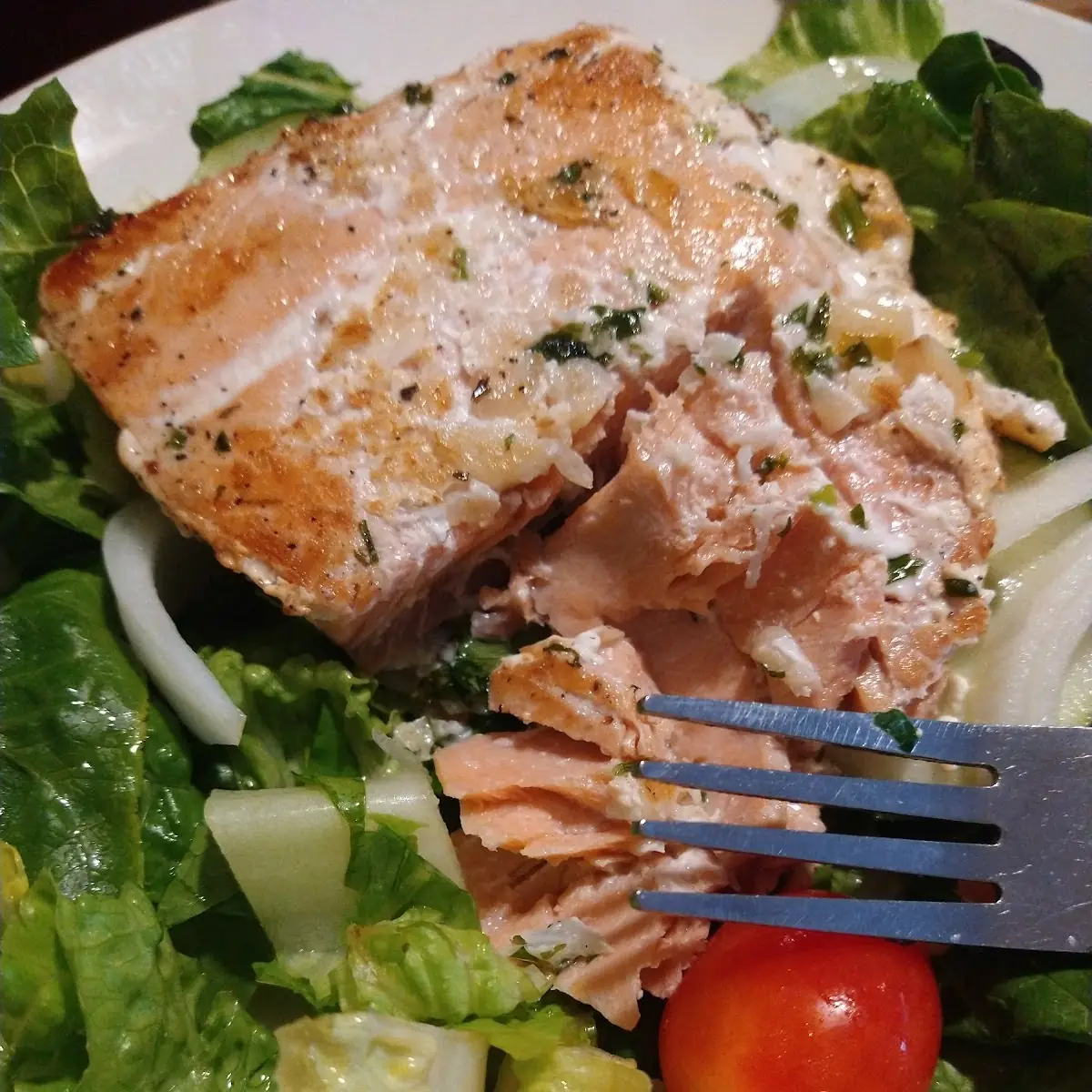 Grilled Salmon Caesar Salad