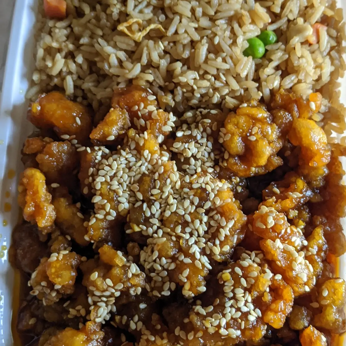 Sesame Chicken and Fried Rice