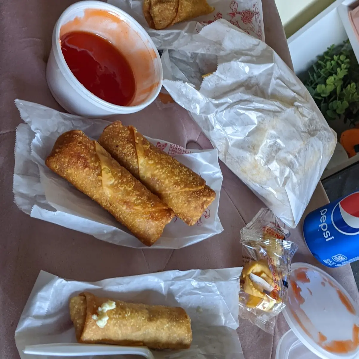 Sweet and Sour Sauce Shrimp Egg Roll