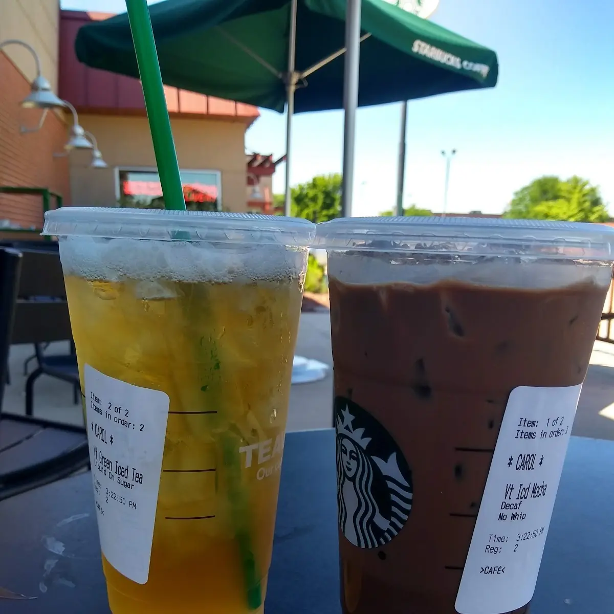 Iced Tea and Iced Mocha