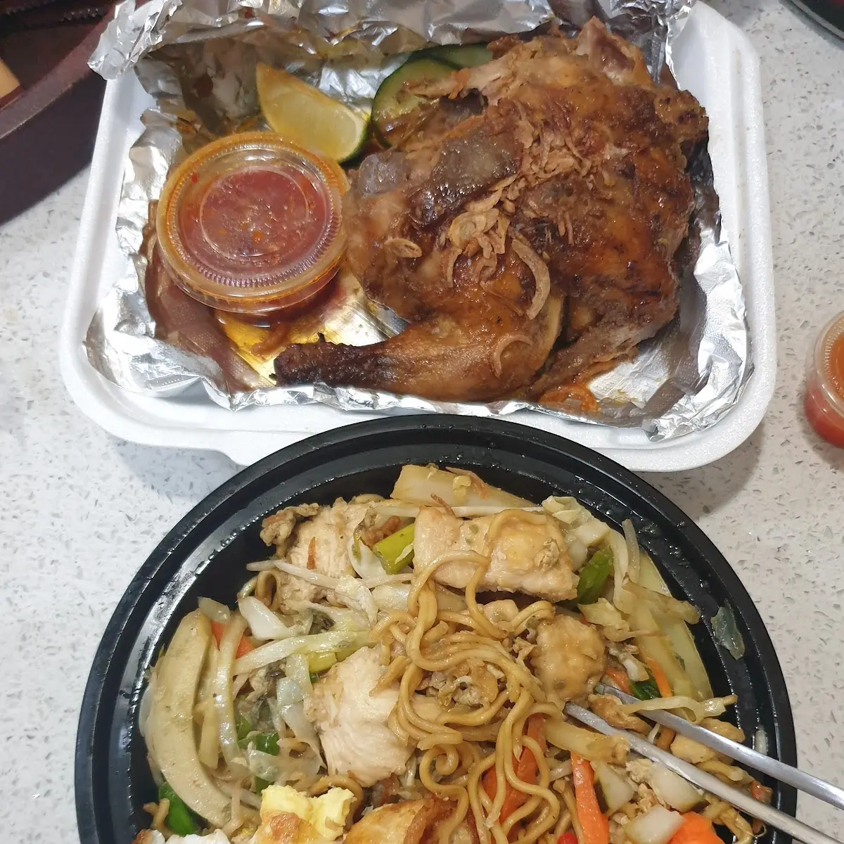 Kalasan Chicken and Fried Noodles