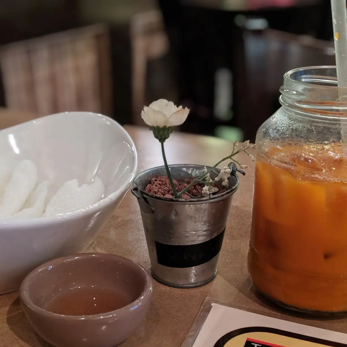 Thai Iced Tea & Shrimp Chips