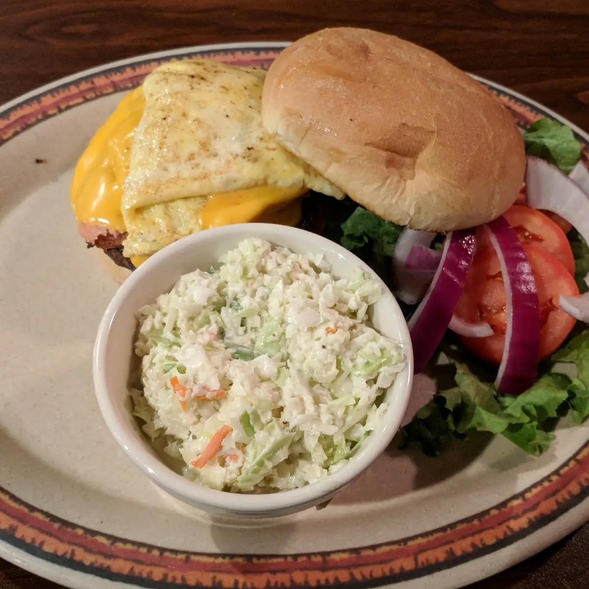 Campfire Burger with Coleslaw