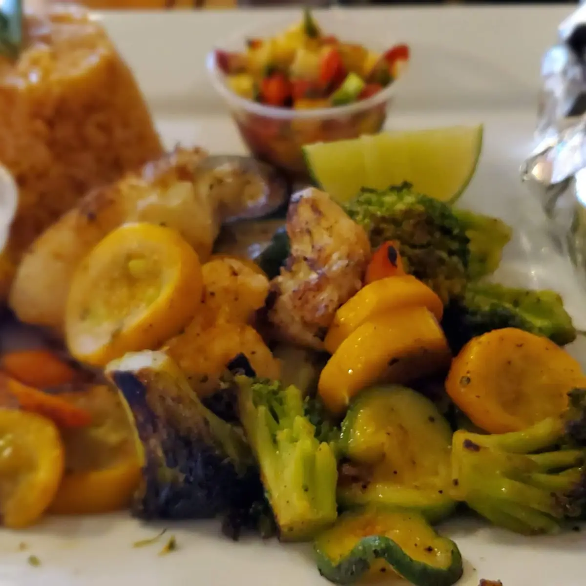 Steamed Vegetables That Come with the Fish Tacos