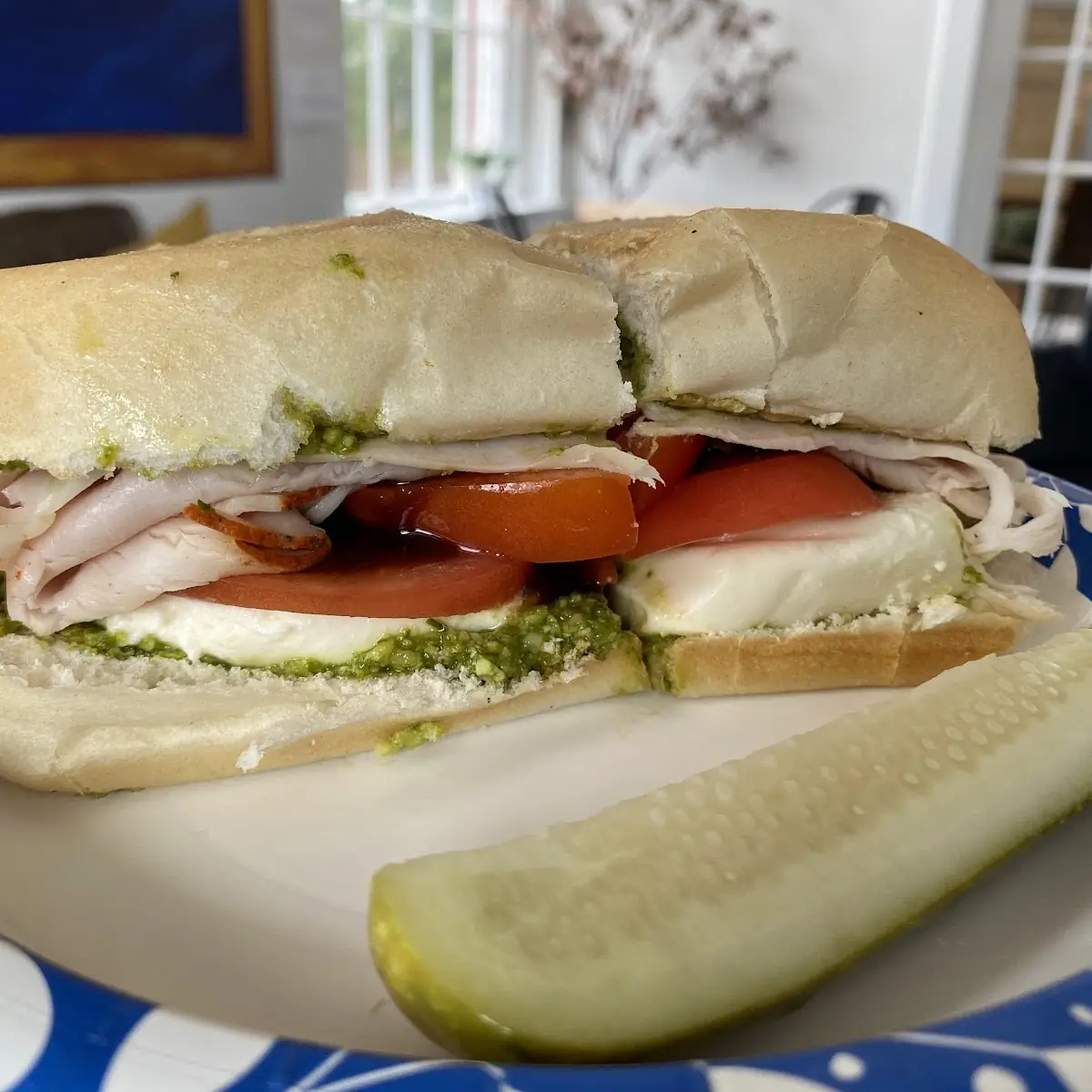Turkey Caprese Sandwich with Pesto