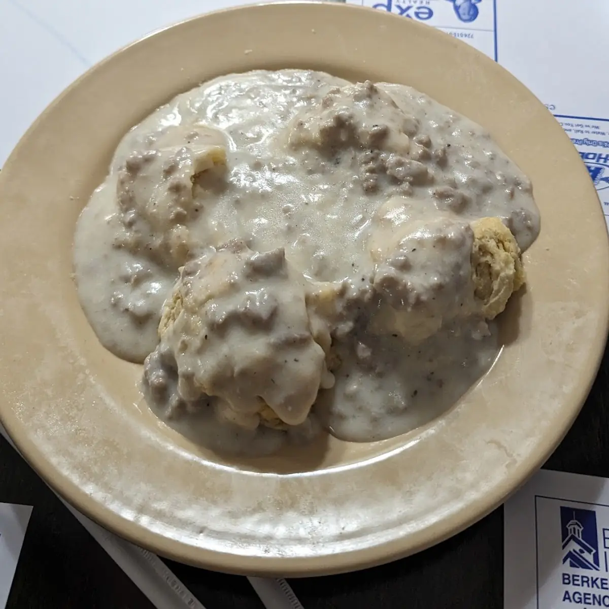 Sausage Gravy and Biscuits