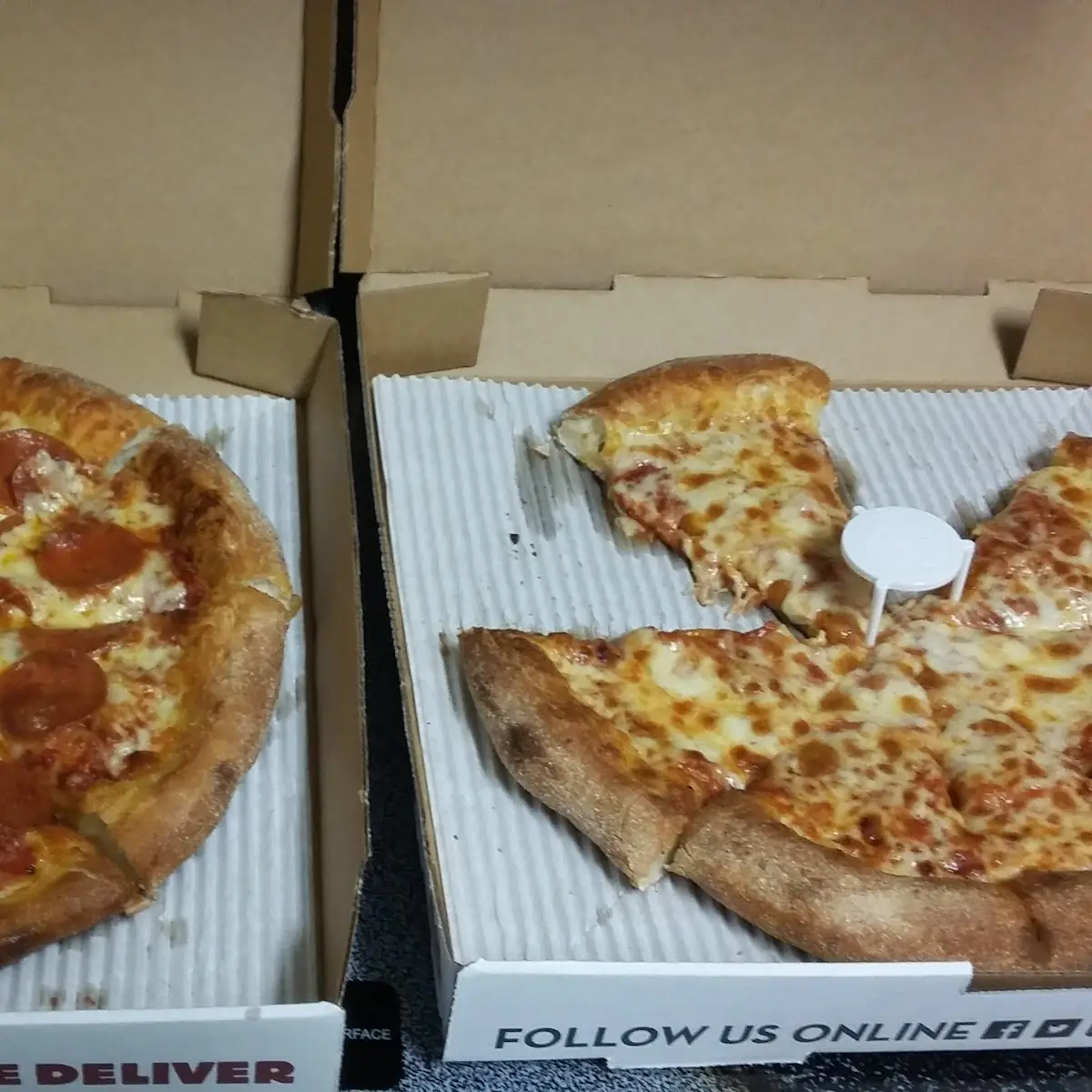 Pepperoni Pizza and Cheese Pizza