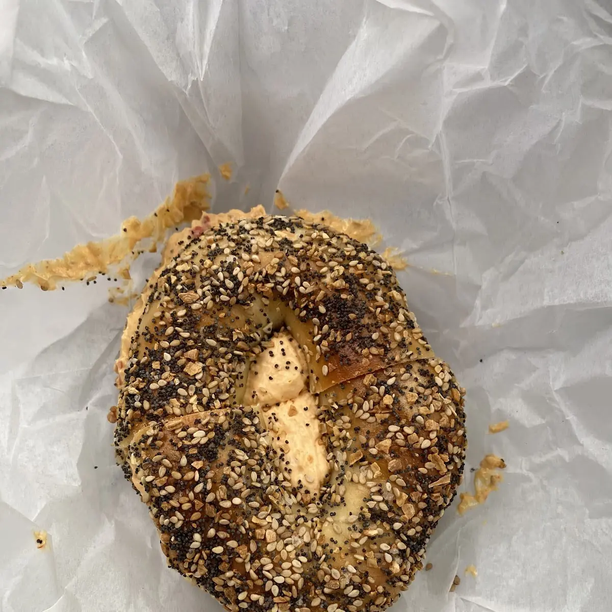 Everything Bagel with Veggie Cream Cheese