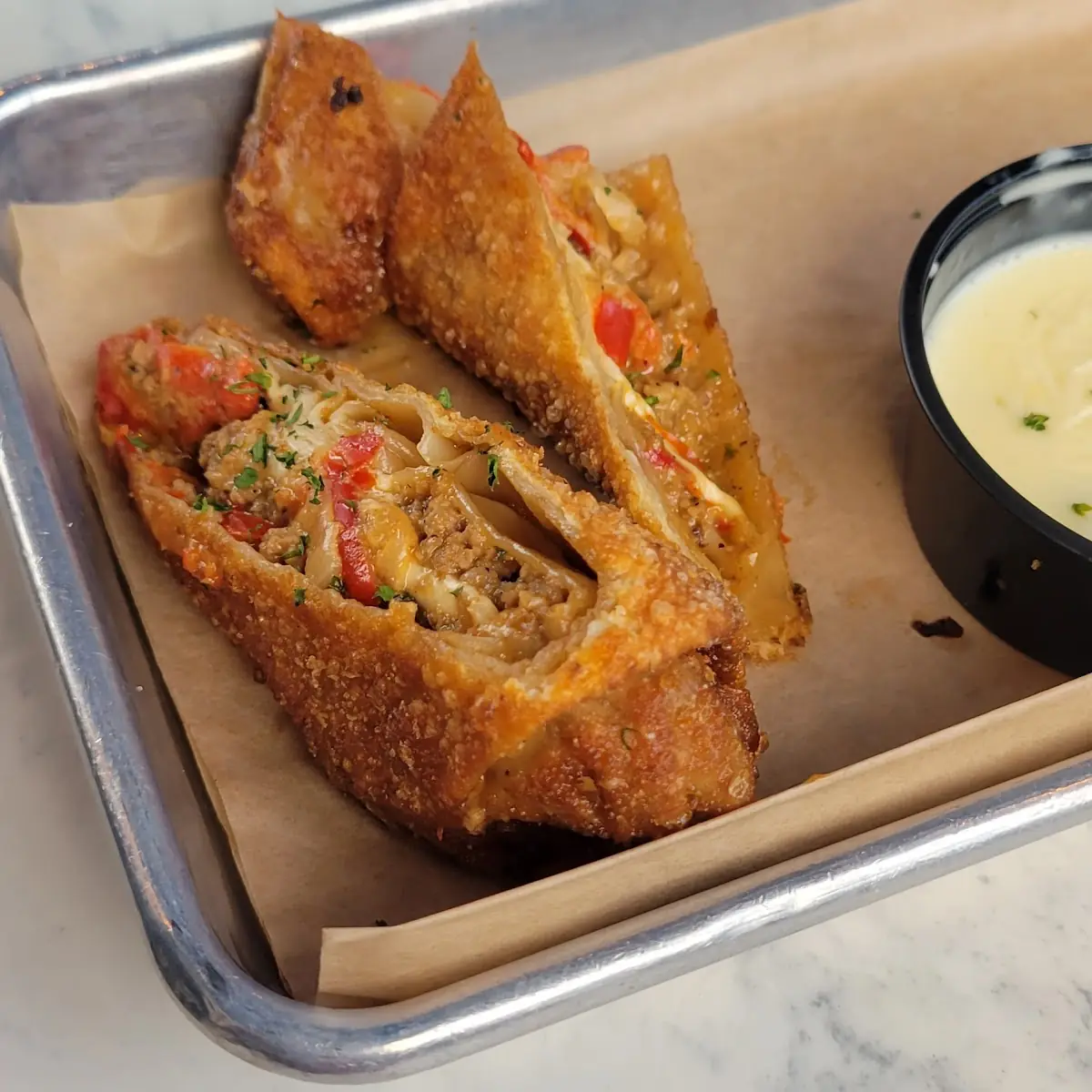 Philly Cheese Steak Egg Roll