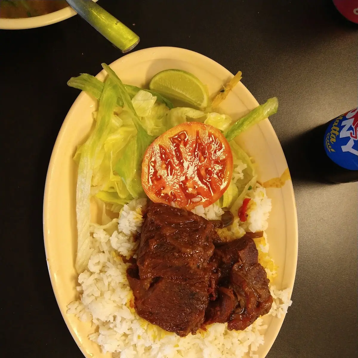 Beef Stew White Rice and Tossed Salad