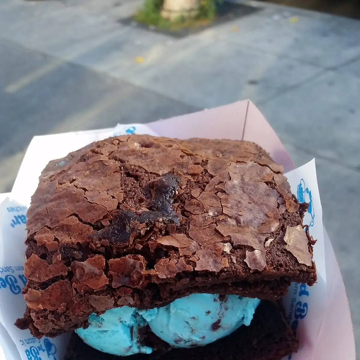 Cookie Monster Ice Cream Sandwich