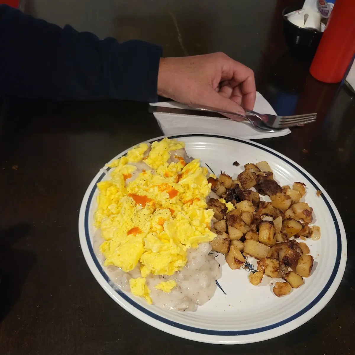 Sausage Gravy over Cornbread