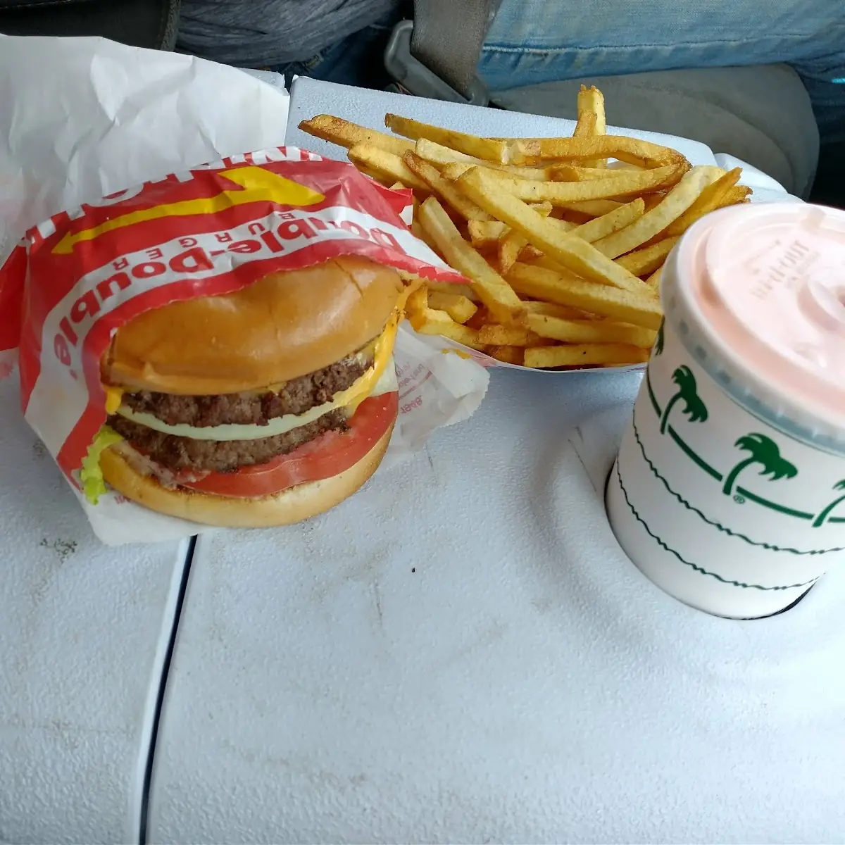 Double Double Cheeseburger Combo with Strawberry Shake