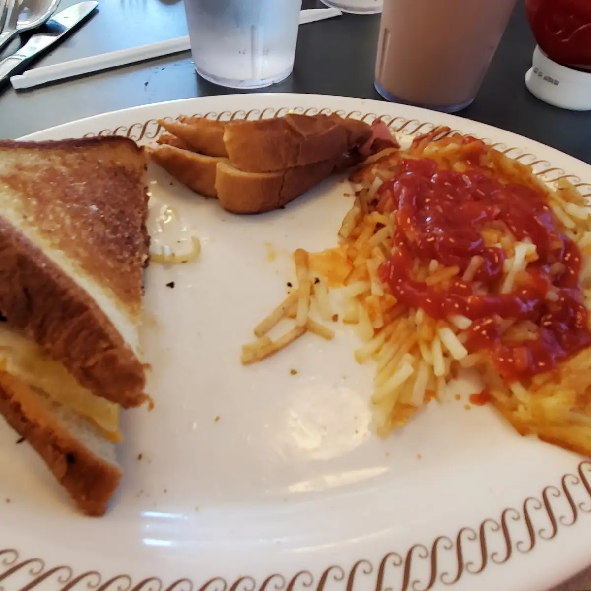 Patty Melt and Hash Browns
