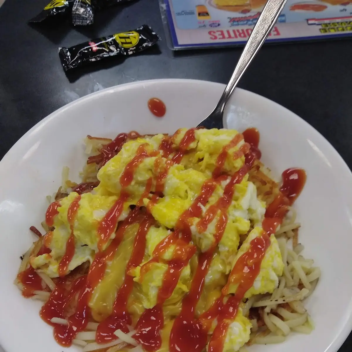 Scrambled Eggs with Hash Brown