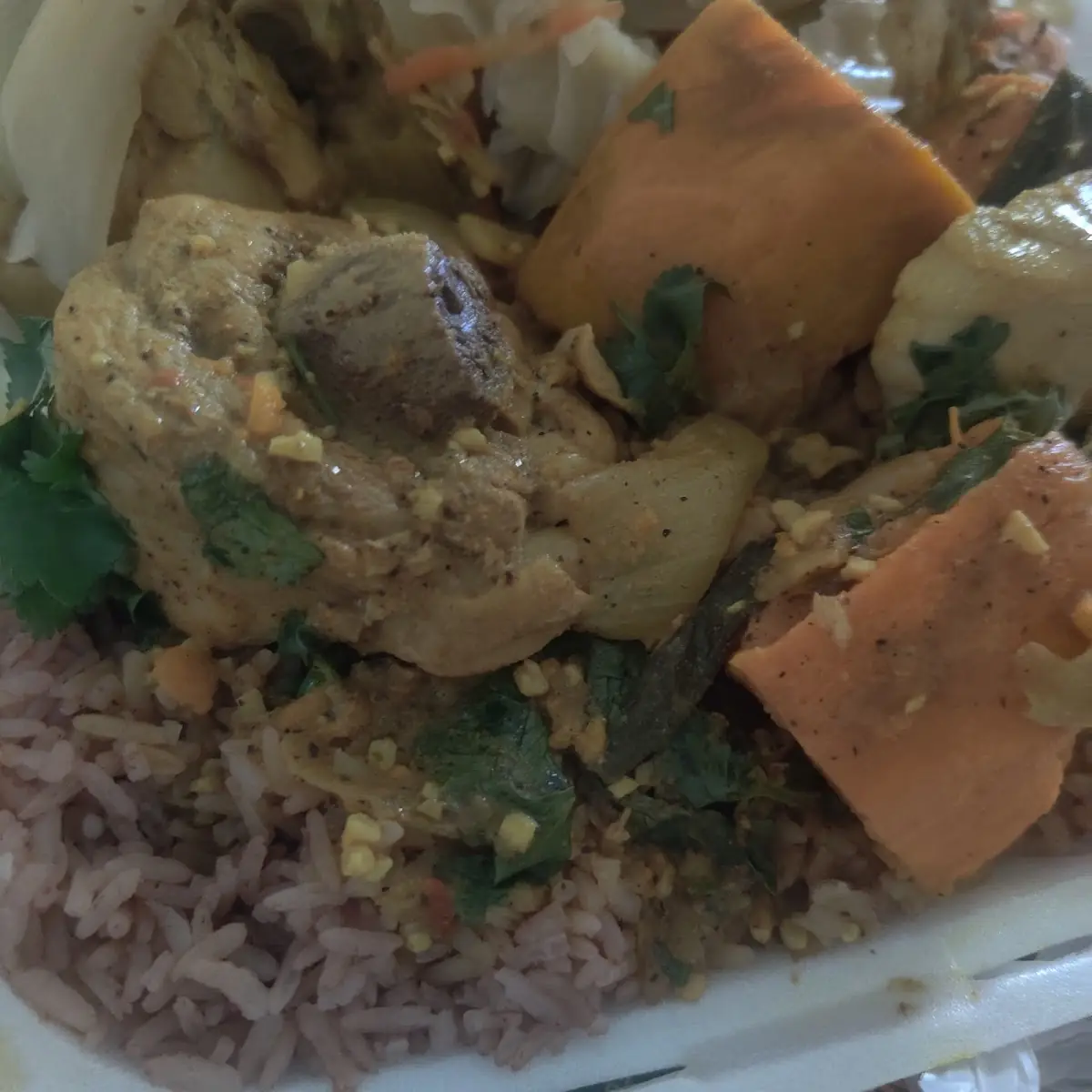 Cabbage Curry Chicken with Rice
