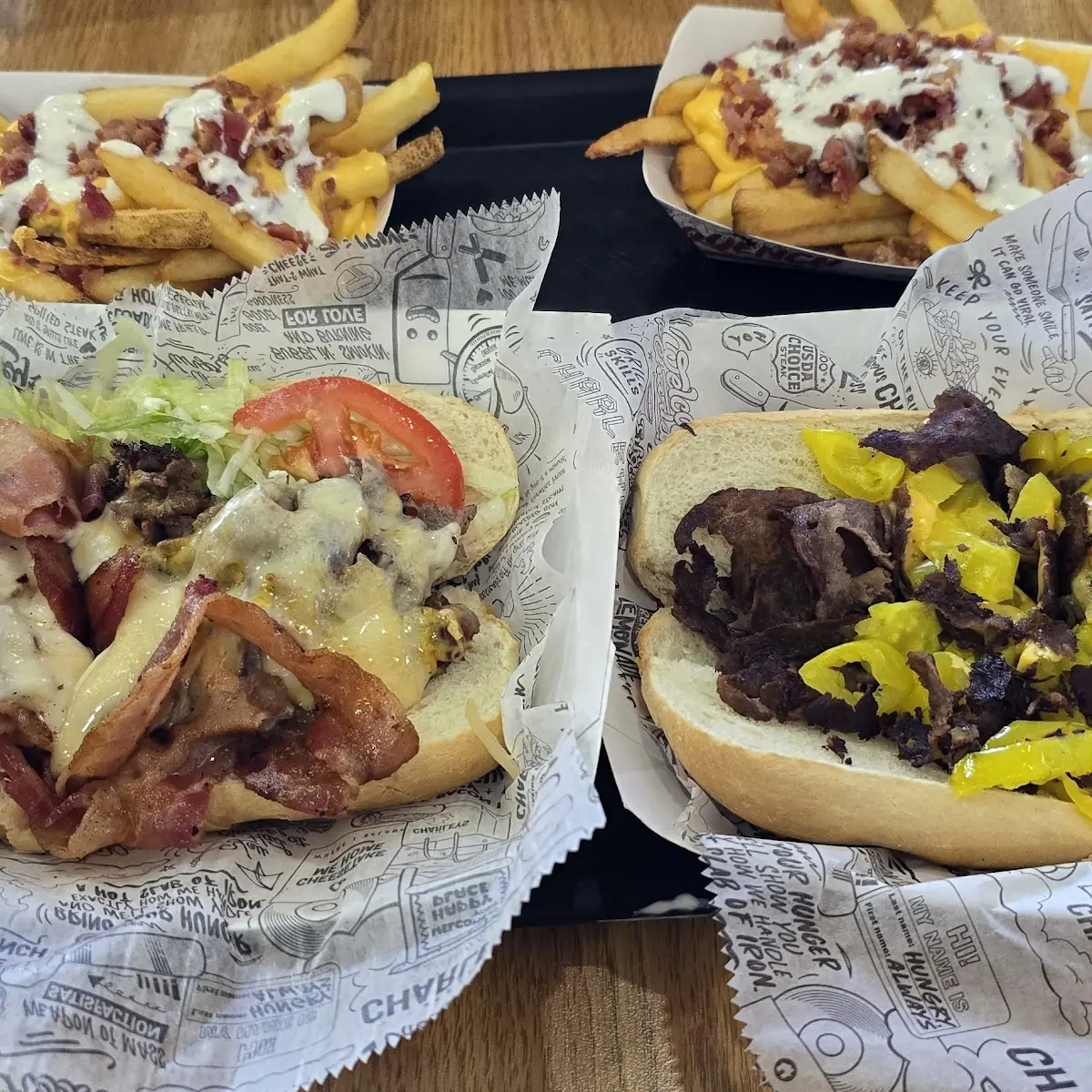 Bacon 3 Cheesesteak and an Old Fashioned