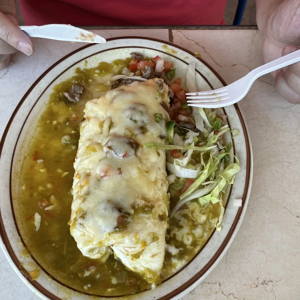 Green Chili Smothered Breakfast Burrito