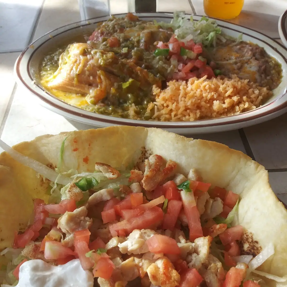 Toribio's Combo Plate and Taco Salad