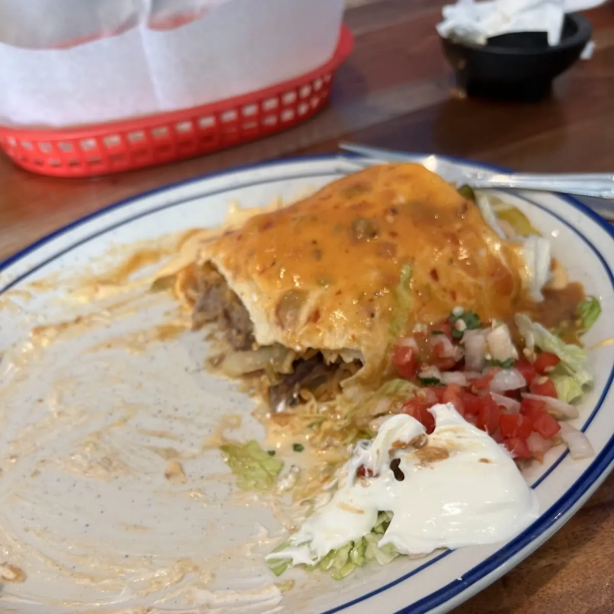 Wet Burrito with Tortilla Chips