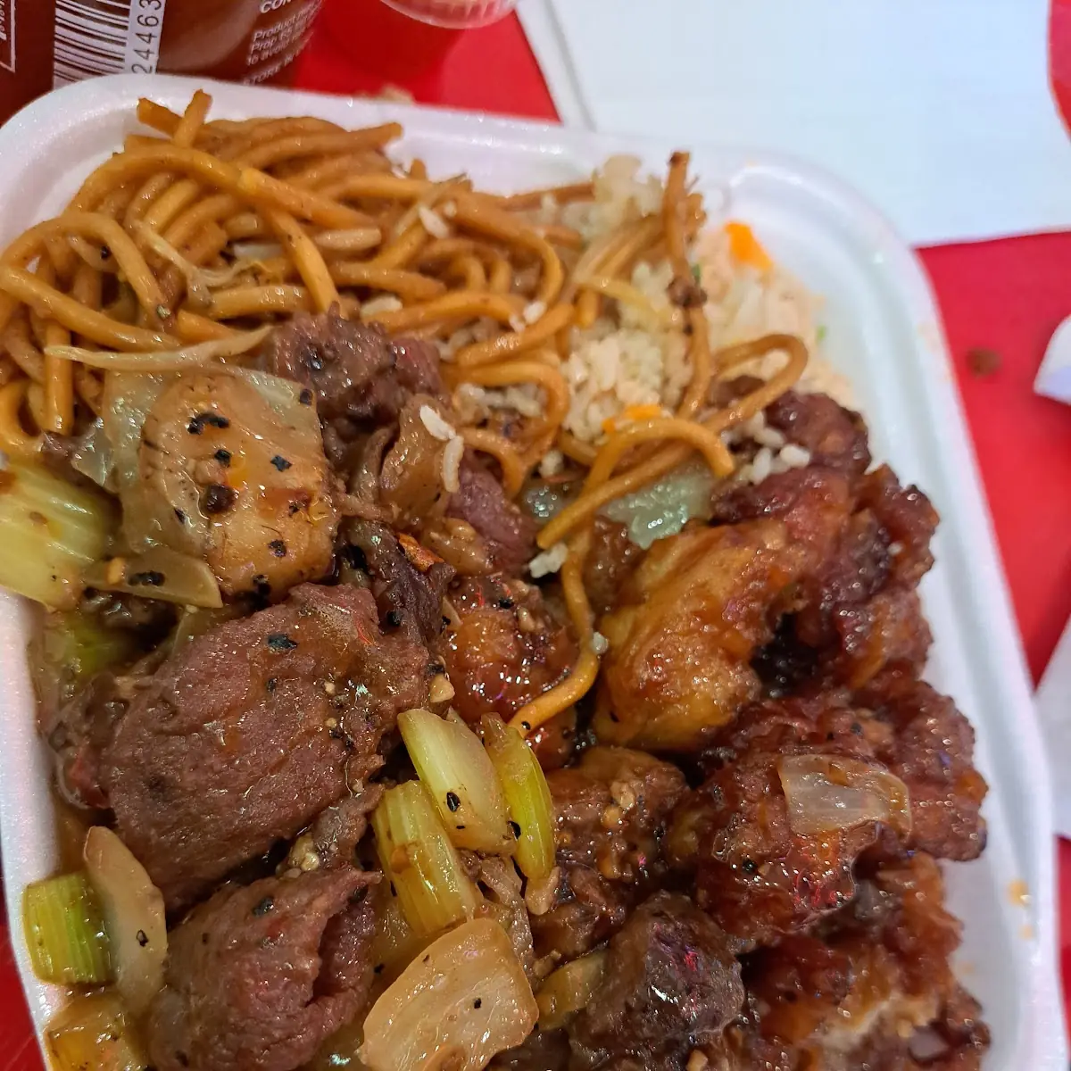 Orange Chicken and Spicy Black Pepper Chicken